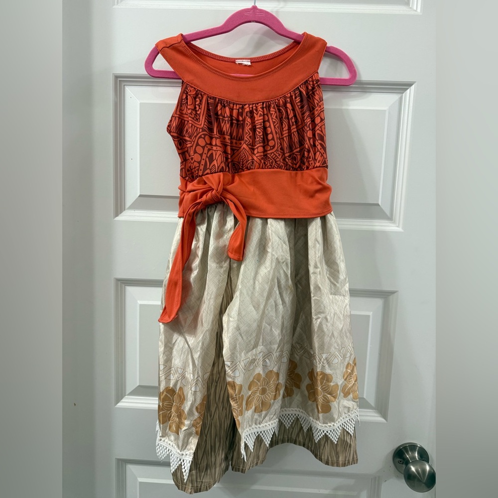 Orange and Cream Floral Dress